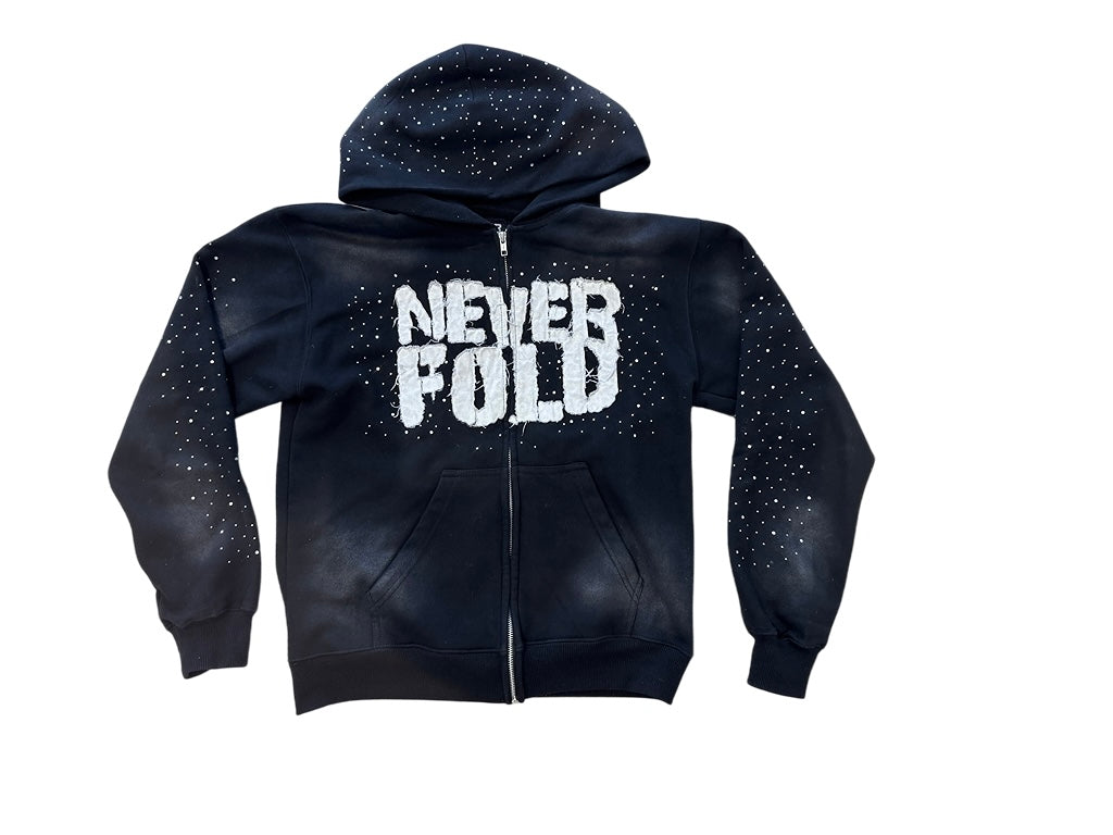 NEVER FOLD ZIP-UP WHITE AND BLACK